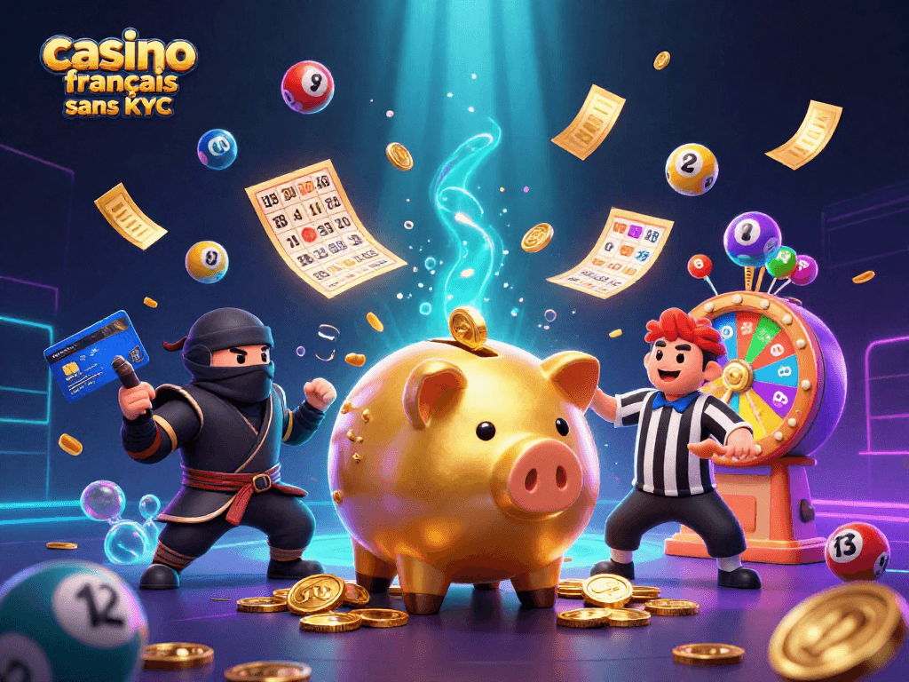 Profitez de jeux dynamiques sur le casino français sans KYC avec un coureur de loterie et des effets de gains.
