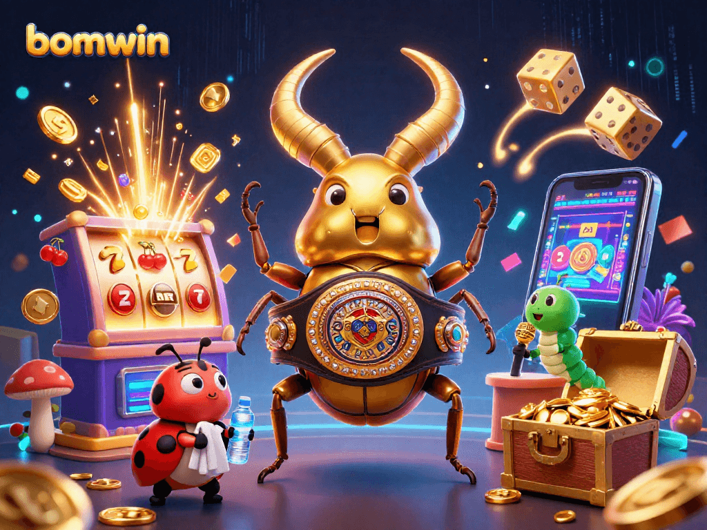 Engage in numerous exciting games with bomwin, featuring vibrant characters and thrilling casino elements.