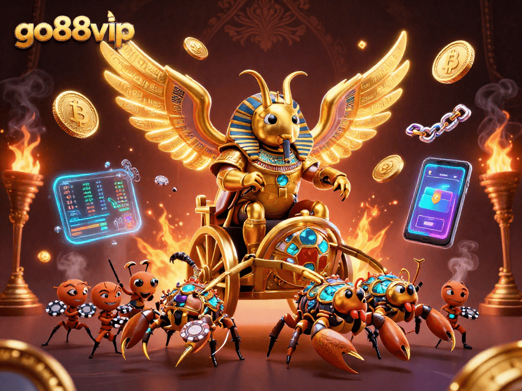 Experience the excitement at go88vip with a lively casino illustration showcasing rich rewards.