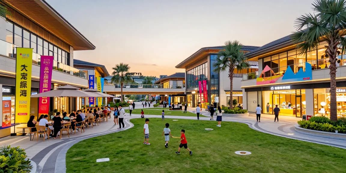 Vibrant entertainment complex at www.mgoldproperties.com showcasing community engagement and modern architecture.