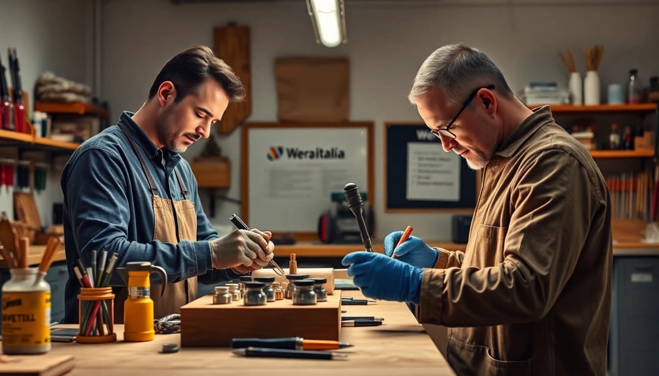 Utilizza gli utensili Wera Italia per progetti professionali, mostrando l'accuratezza e l'innovazione nel lavoro artigiano.