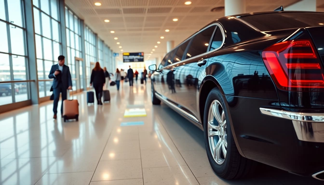 Elevate your travel experience with exceptional airport limo service in a stylish limousine.