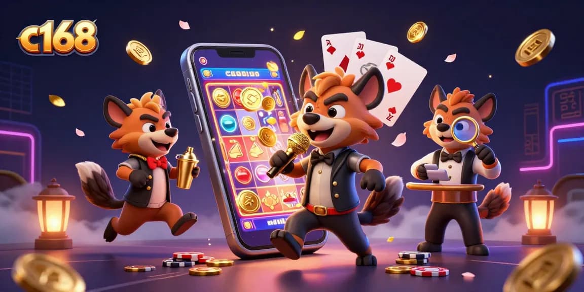Engage with the vibrant casino scene at c168, featuring hyenas embodying the spirit of gambling with humor and excitement.