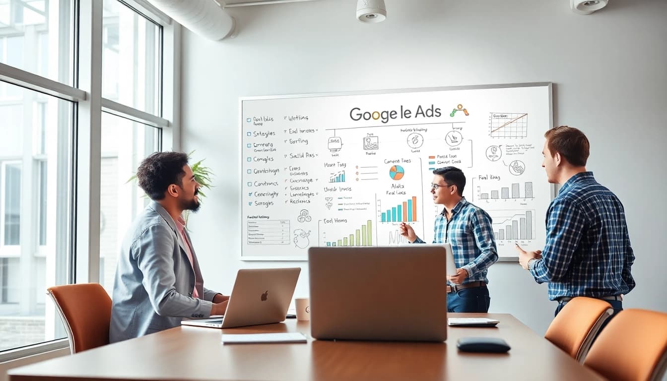 Creating effective google ads edmonton strategies in a collaborative office setup.