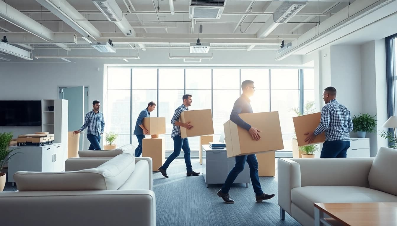 Efficient team providing Office Moving Services NYC, relocating office furniture with professionalism.