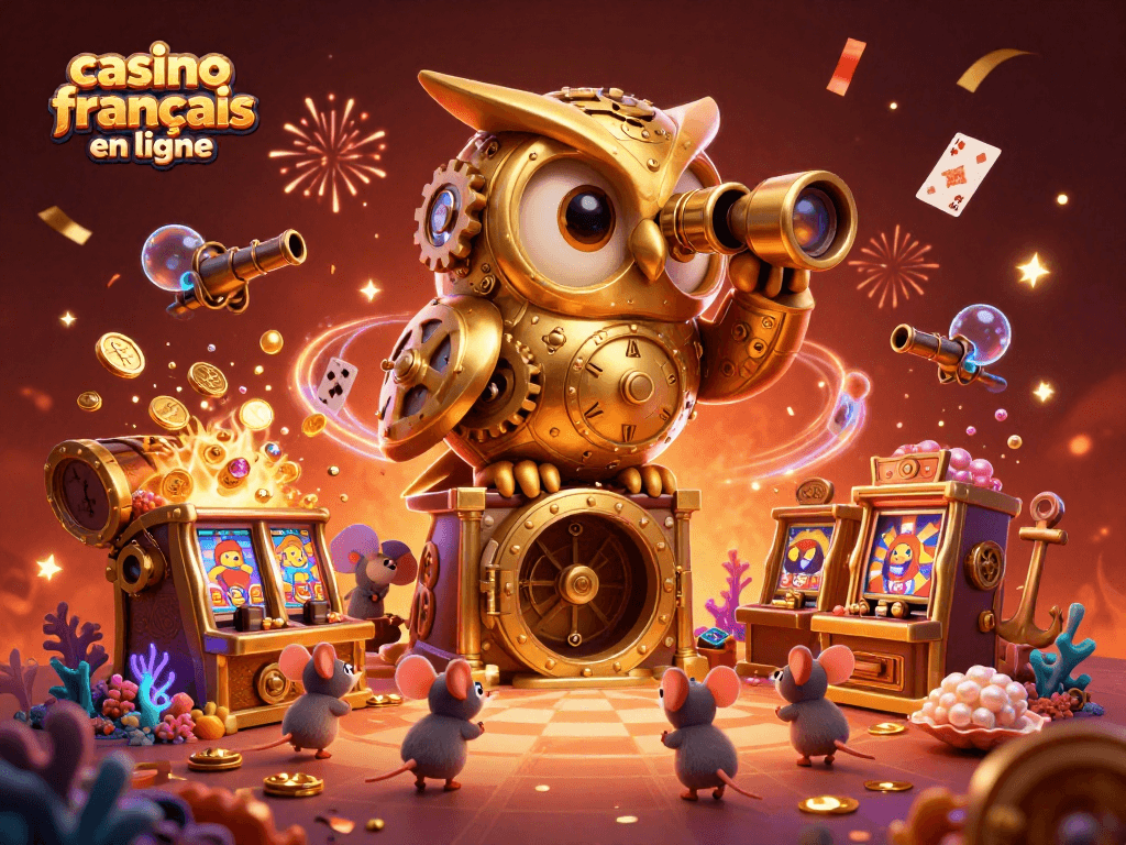 Découvrez l'énergie des jeux avec casino français en ligne et une illustration animée captivante.