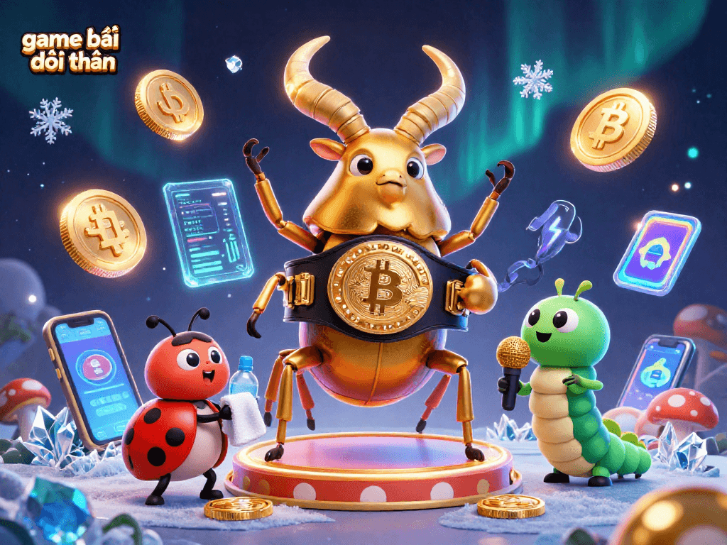 Engage in game bài đổi thưởng with a lively 3D scene featuring unique characters and vibrant casino elements.