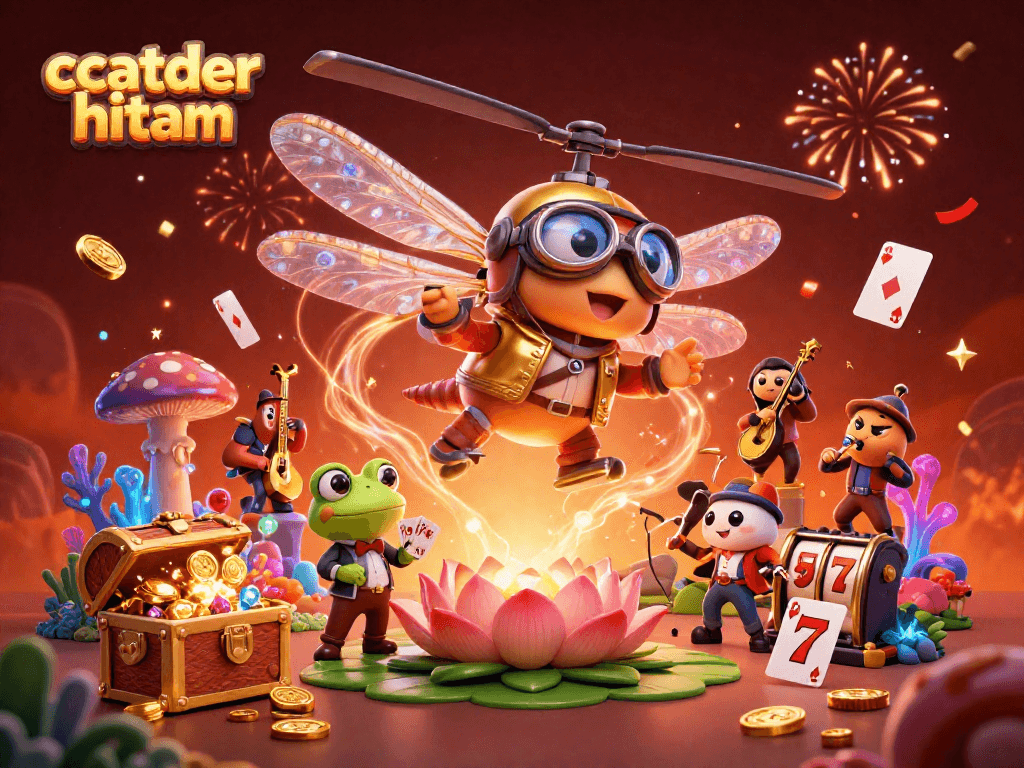 Spin and win big with scatter hitam in a vibrant, dynamic casino scene featuring lively characters.