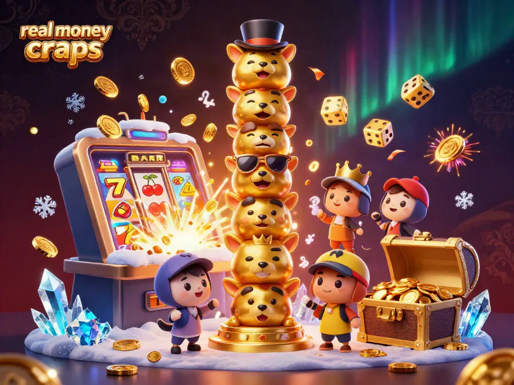 Experience real money online craps action with our vibrant 3D casino illustration featuring exciting elements.
