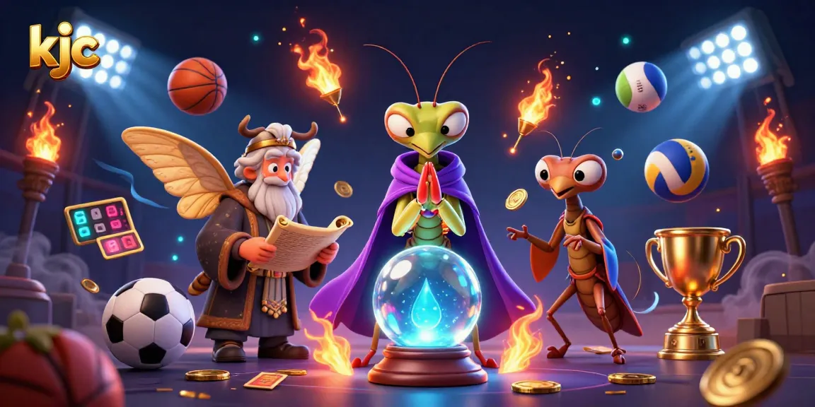 KJC powers up gaming with a vibrant illustration of fortune tellers and dynamic sports elements.