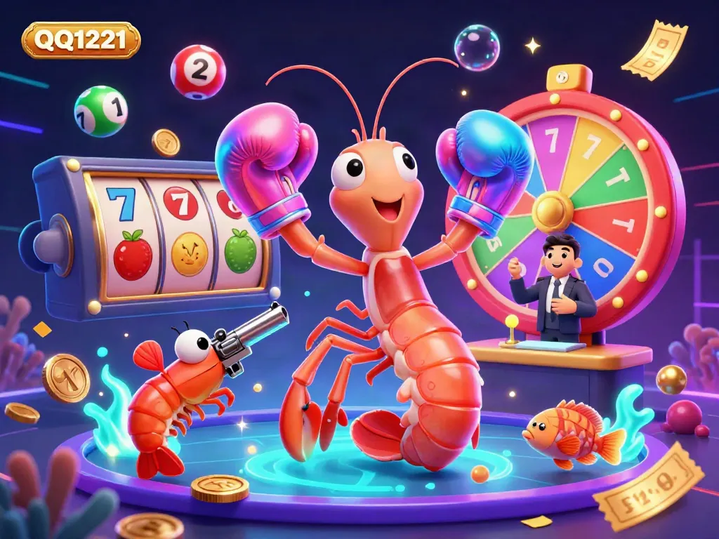 Engage in the excitement of QQ1221 slots with vibrant animations and lively characters showcasing casino fun.