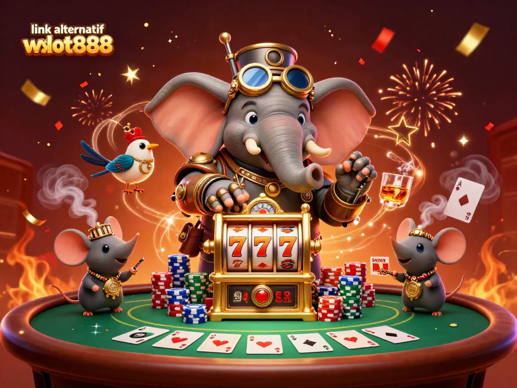 Menang besar dengan link alternatif wslot888, bermain di mesin slot penuh warna dan elemen kasino.