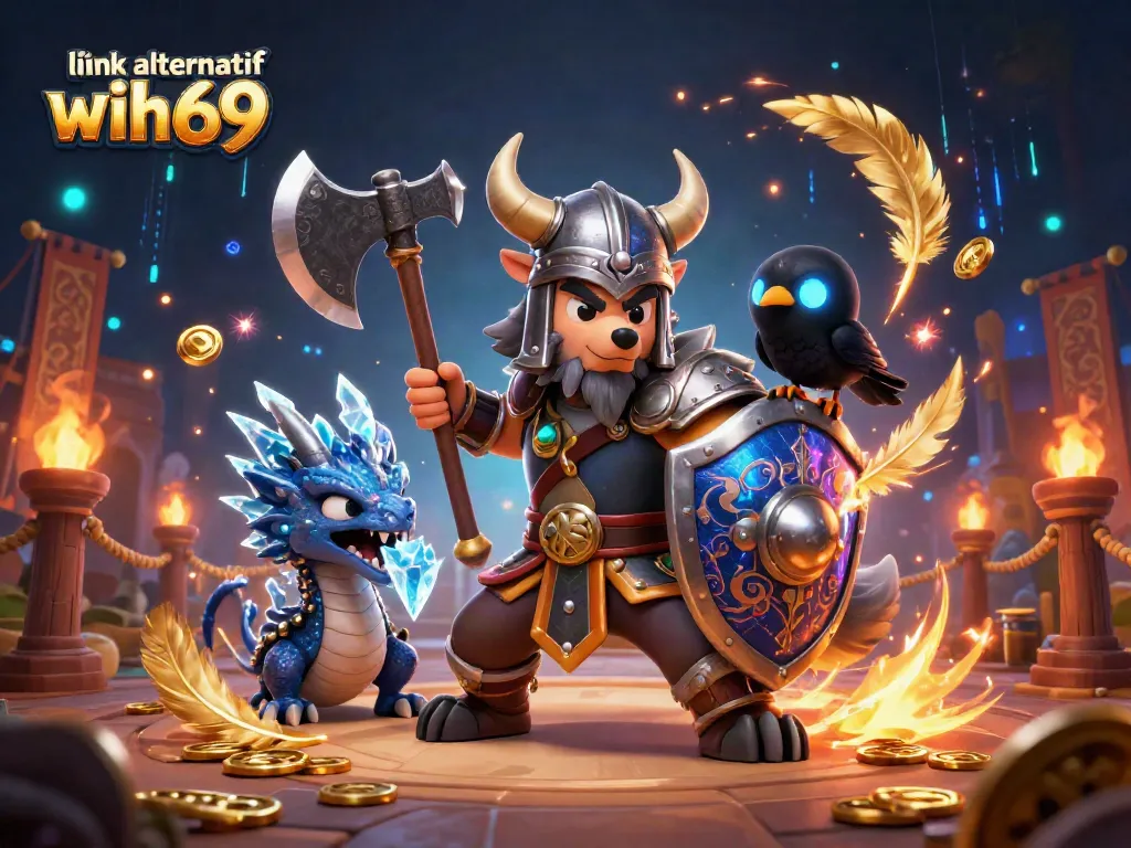 Ilustrasi menarik tentang link alternatif wih69 dengan karakter seru dalam pertempuran game online.