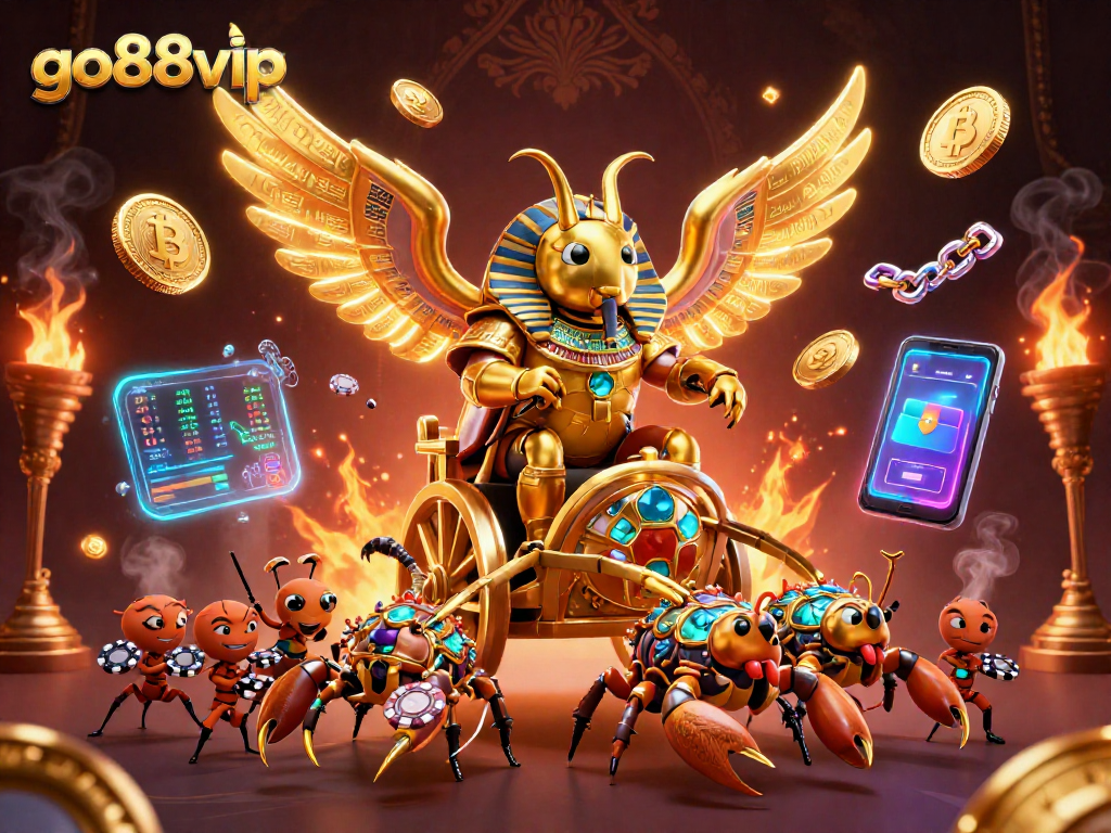 Experience the excitement at go88vip with a lively casino illustration showcasing rich rewards.