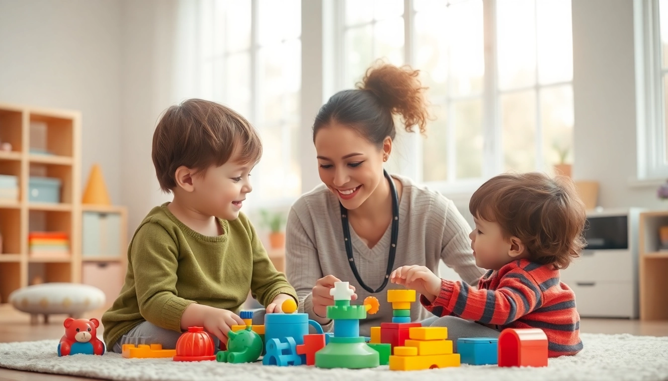 Engaging early intervention ABA therapy session between a therapist and child.