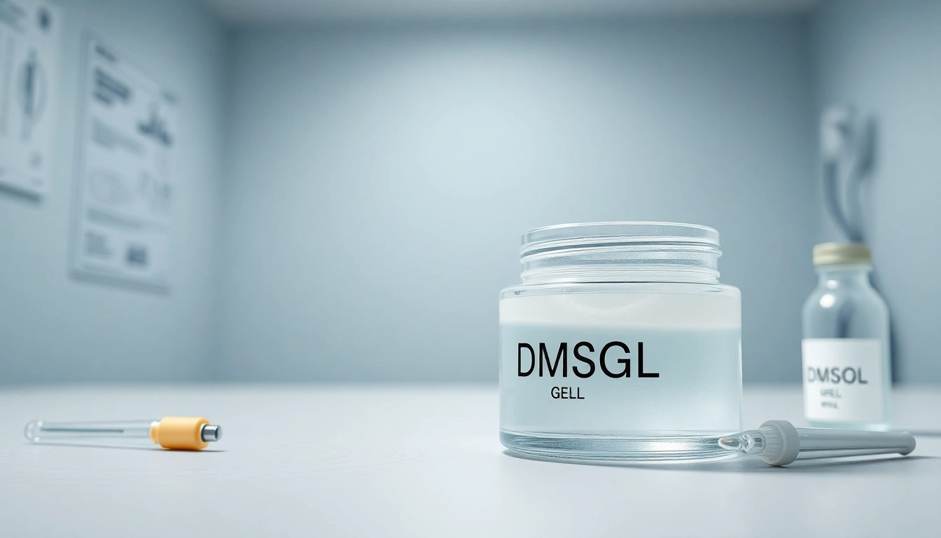 Apply dmso gel in a professional setting with clear focus on texture and purity.