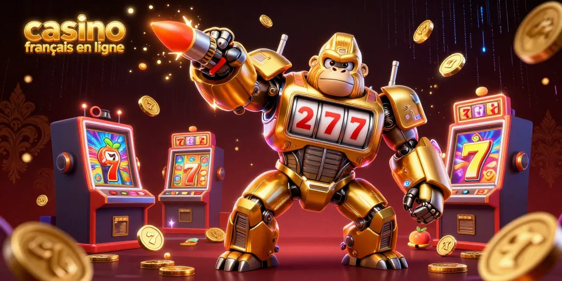 Jouez au casino français en ligne avec l'illustration dynamique d'une machine à sous transformée.