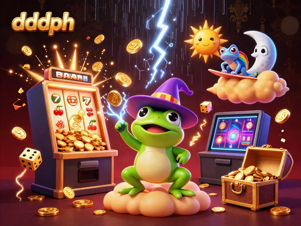 Experience the excitement of dddph with a vibrant illustration of magical casino adventures.