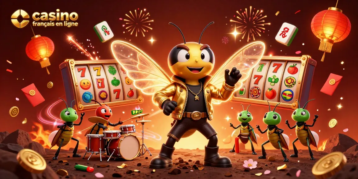 Jouer dans un casino en ligne français avec des personnages colorés et des éléments festifs.
