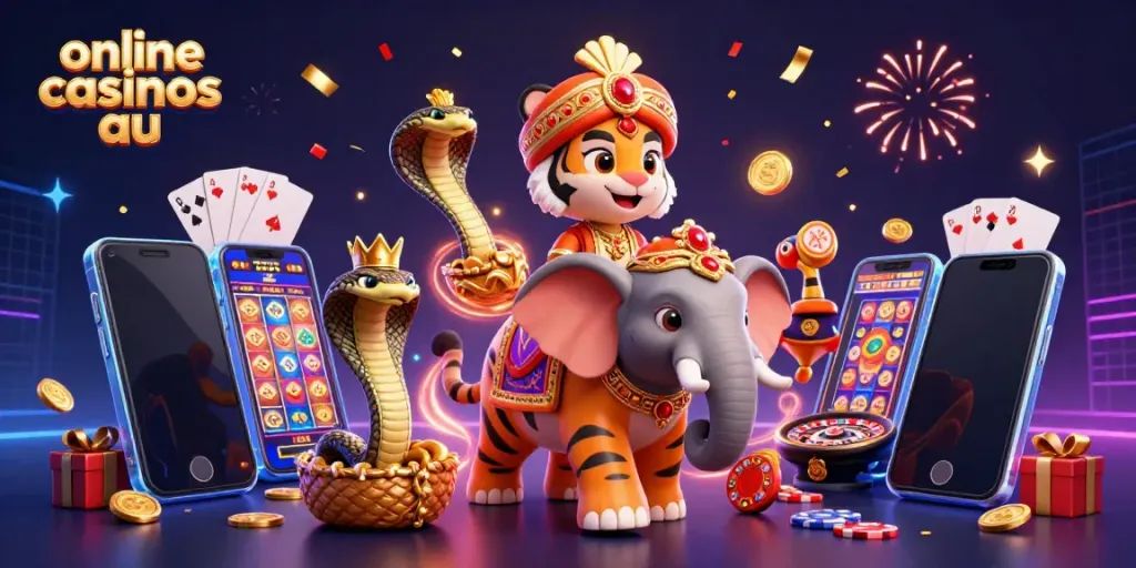 Experience thrilling online casinos au with vibrant slot games, books, and animated characters.