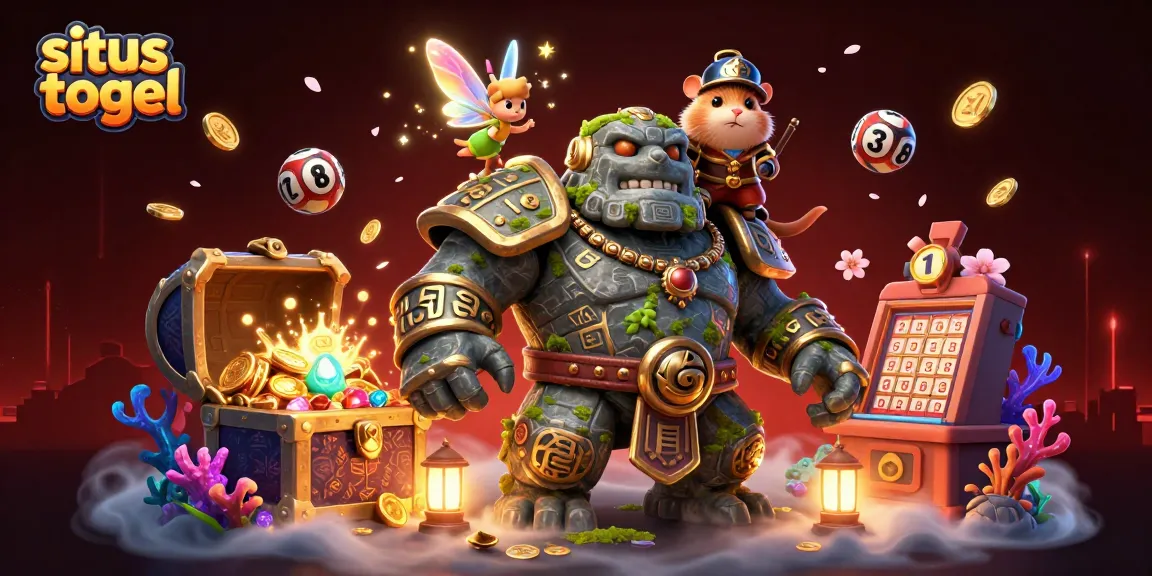 Engage with situs togel treasures in this vibrant 3D illustration showcasing fantasy elements and casino action.