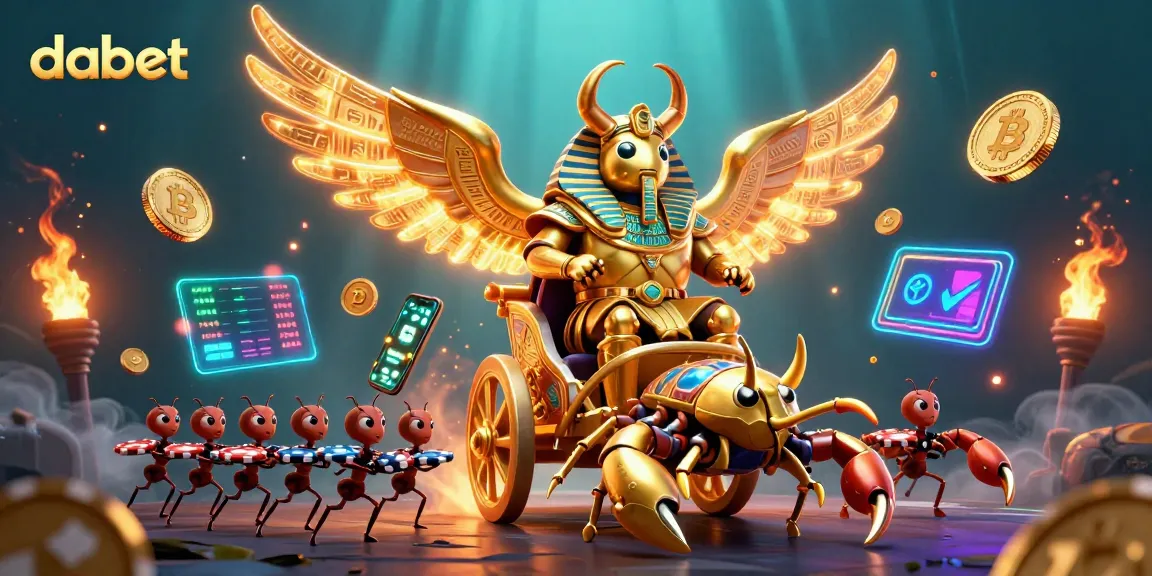 Dabet offers thrilling crypto gaming experiences with a vibrant depiction of a 3D casino world.