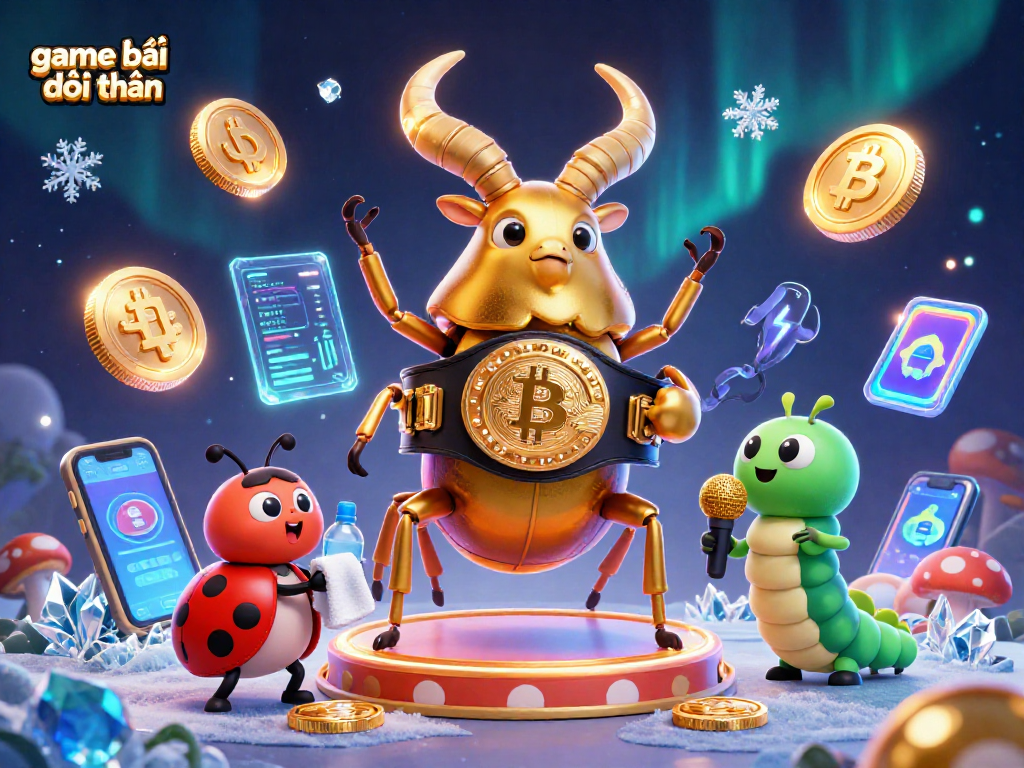 Engage in game bài đổi thưởng with a lively 3D scene featuring unique characters and vibrant casino elements.