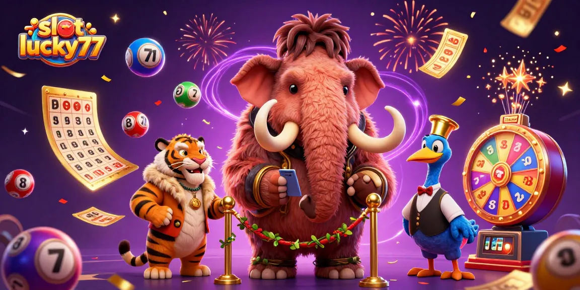 Experience the thrill of slot lucky77 with vibrant characters and exciting games in a 3D digital casino.