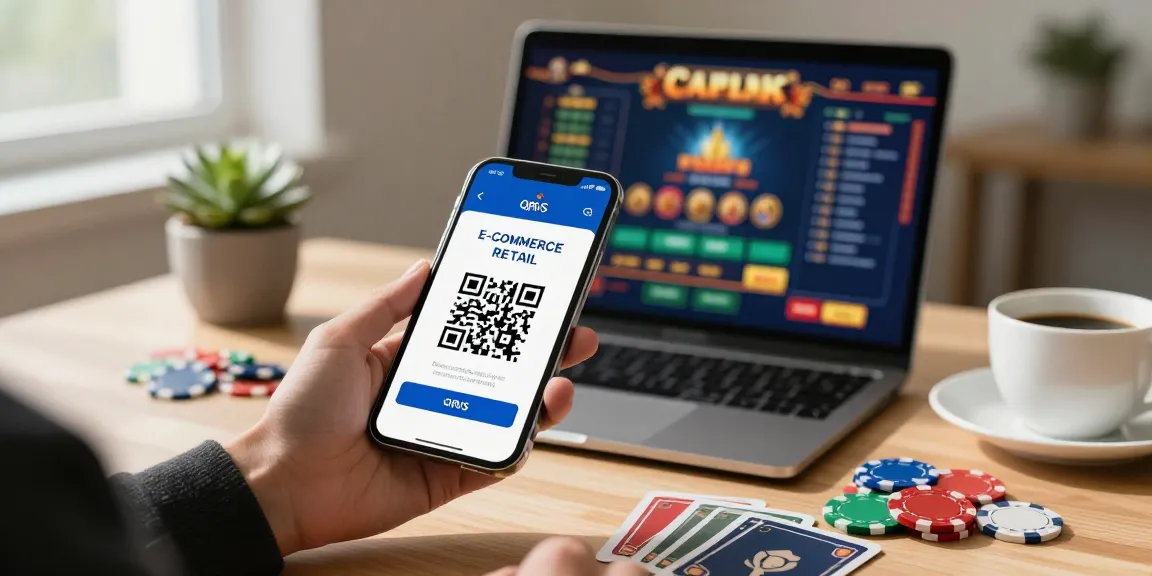 Experience seamless slot deposit qris payments with a user-friendly interface on a modern smartphone.