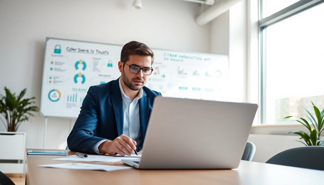 Analyze cyber essentials vs iso 27001 with a cybersecurity analyst in a bright office.
