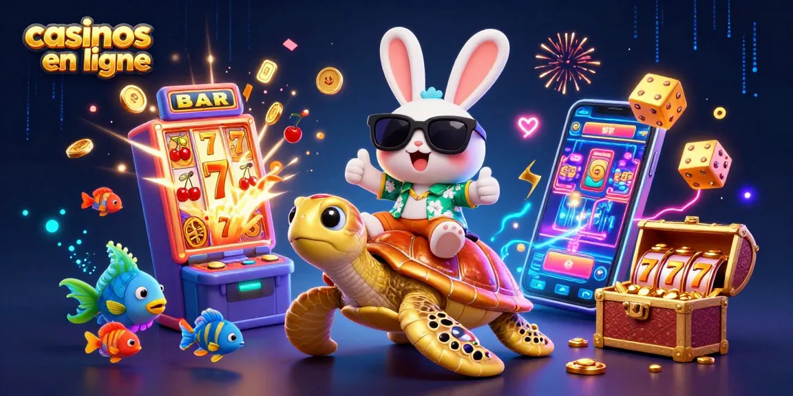 Vibrez avec les casinos en ligne grâce à cette illustration dynamique de jeux de casino colorés.