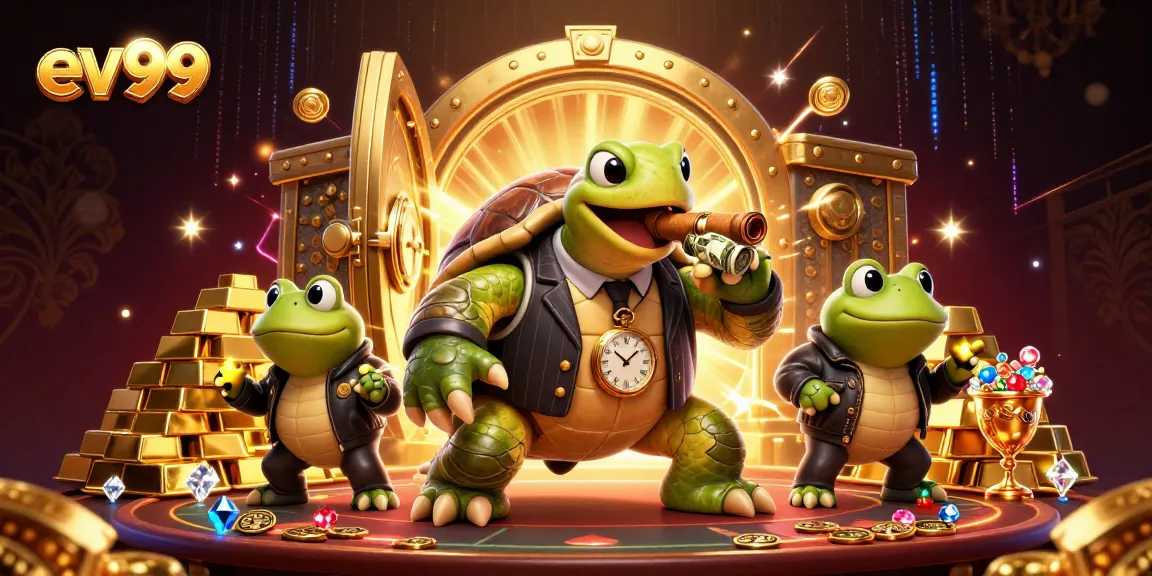 Experience thrilling wins at ev99 with cartoon turtle mobsters and dazzling casino treasures.