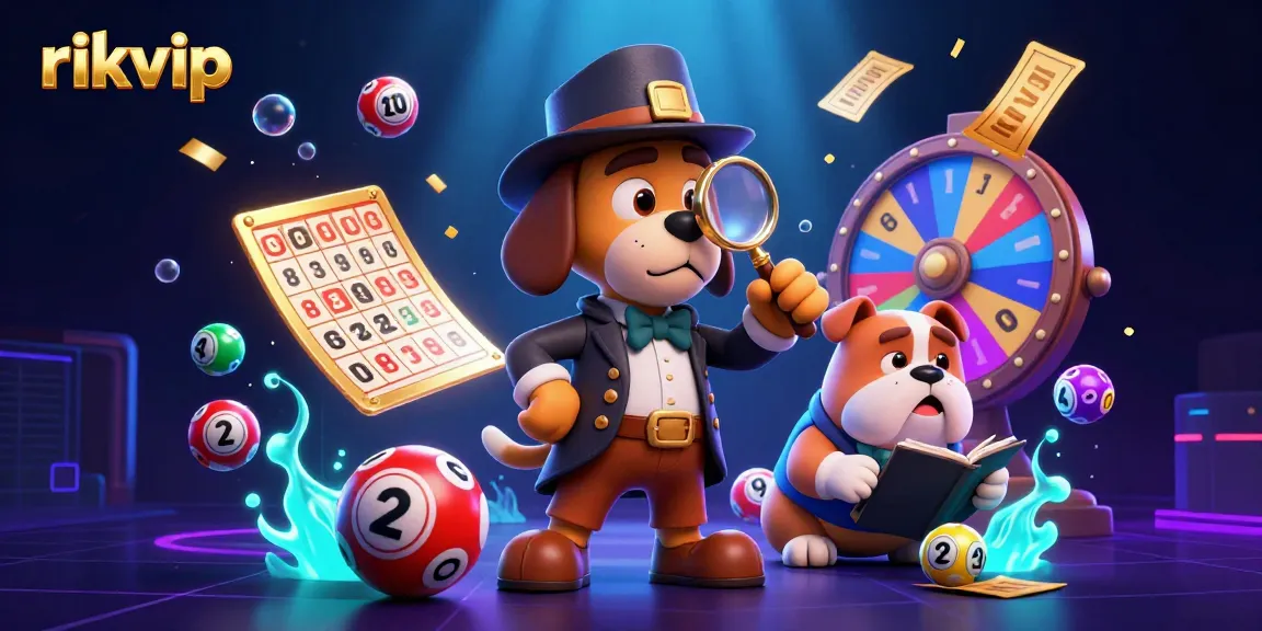 Join the detective duo in rikvip as they unveil the excitement of lottery action with vibrant colorful elements.