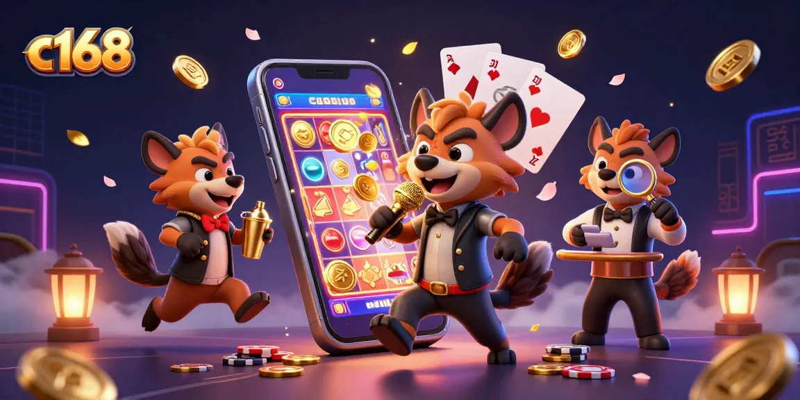 Engage with the vibrant casino scene at c168, featuring hyenas embodying the spirit of gambling with humor and excitement.