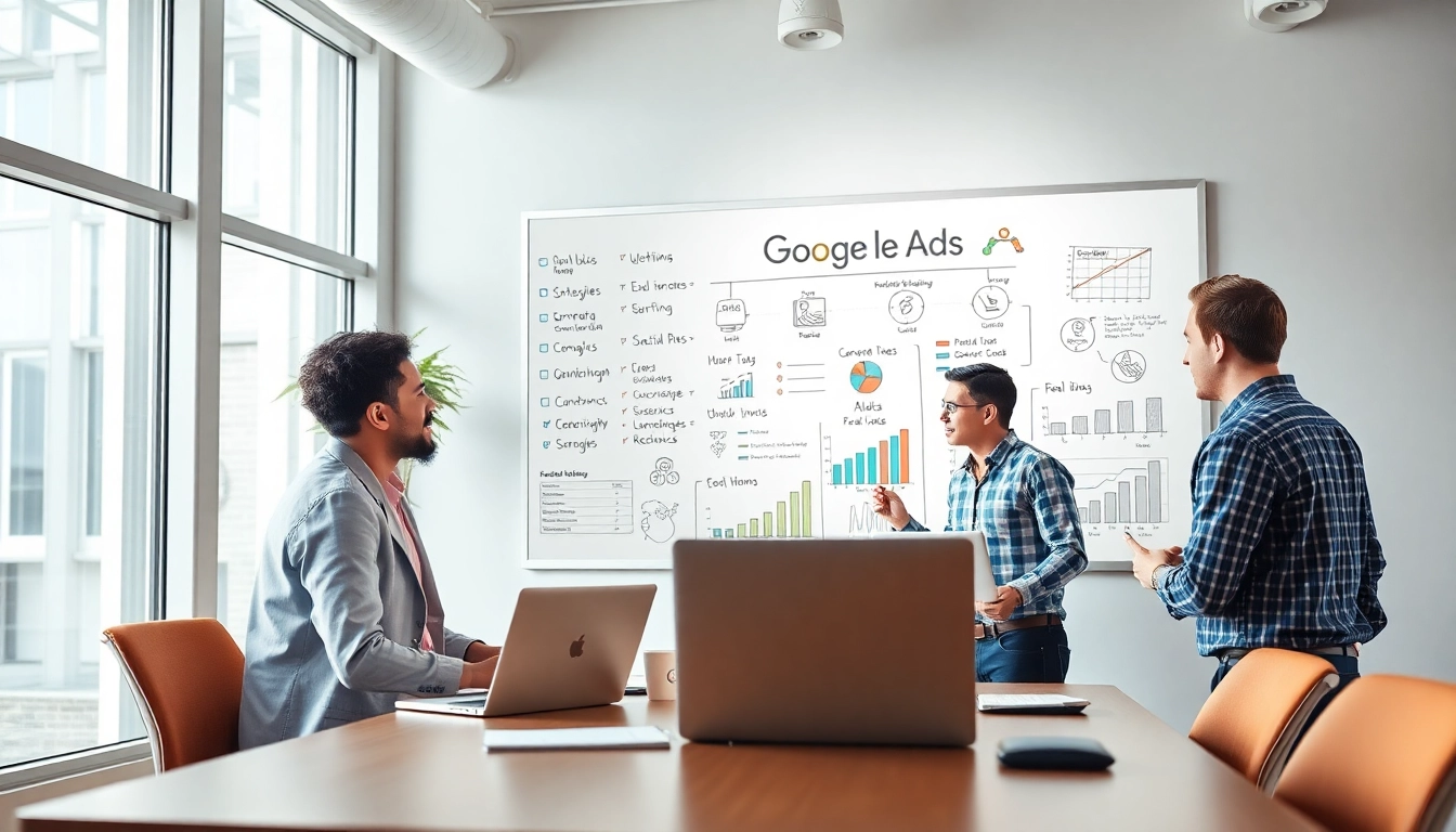 Creating effective google ads edmonton strategies in a collaborative office setup.