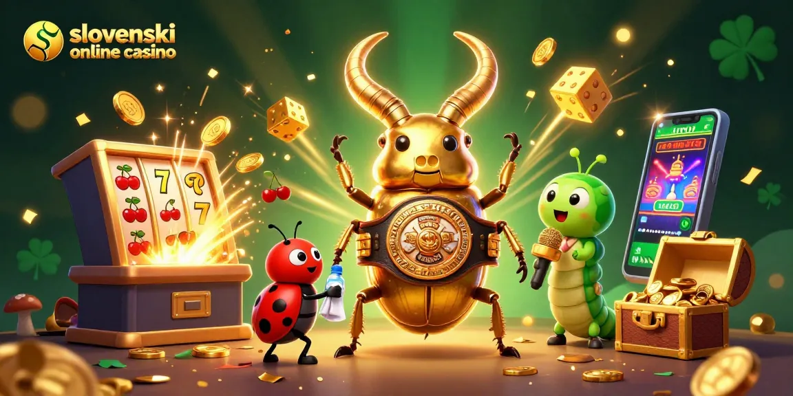 Slovenski online casino ilustrira akcijo iger in velikodušne nagrade v dinamičnem okolju.