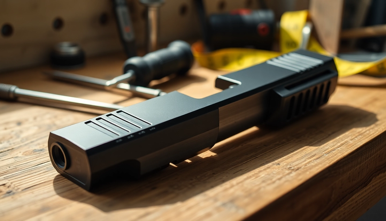 View of glock 17 slides showcasing precision craftsmanship and detailing.