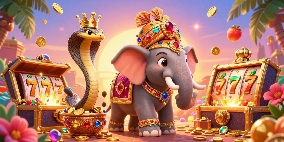 Win big in the sun with a vibrant 3D casino illustration showcasing exotic characters and riches.