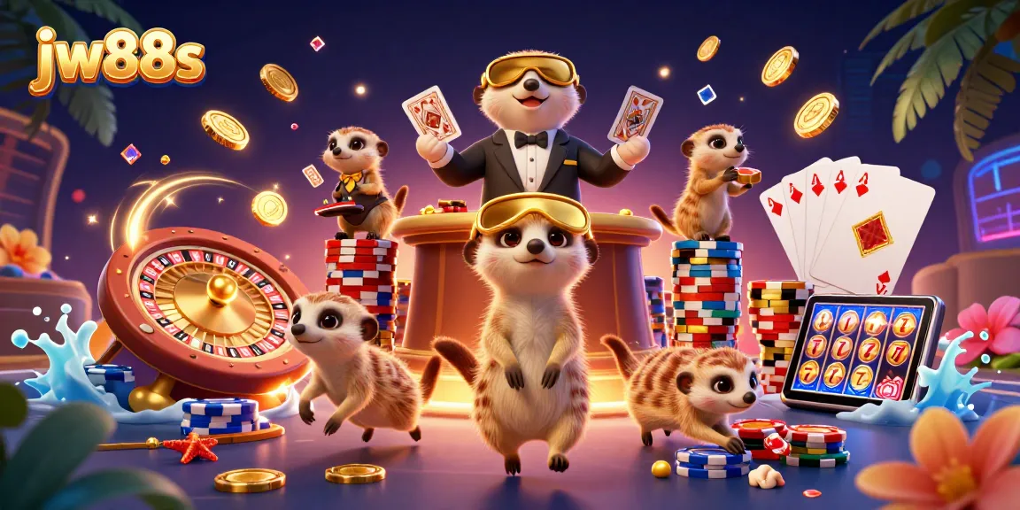 Engage in exciting gameplay at jw88s with adorable meerkats running a vibrant casino scene full of action.